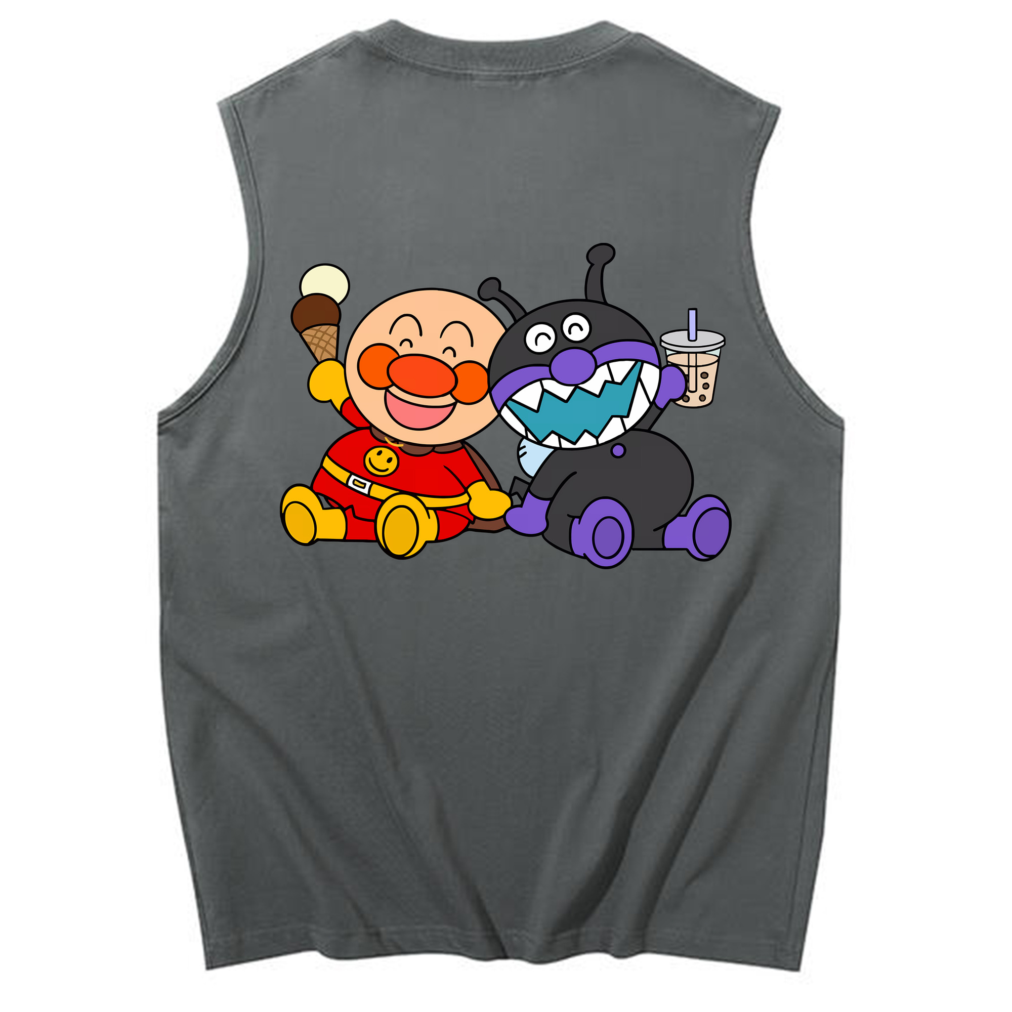 （画像用） アンパンマン Anpanman コットン100％タンクトップ（背面プリント）
